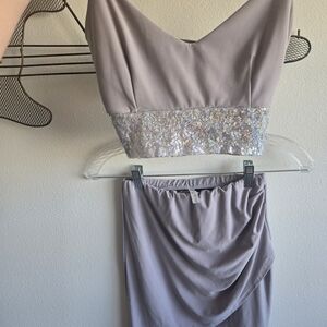 Lucy in the Sky Lilac Two-Piece Sequin Band Mini Dress